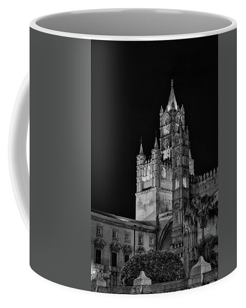 Italy Coffee Mug featuring the photograph Palermo Cathedral at Night by Monroe Payne
