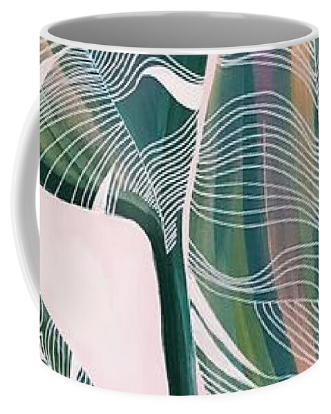Palm Leaves Banana Leaves Palm Beach Florida Leaves Tropical Pink Coffee Mug featuring the painting Palm beach by Meredith Palmer