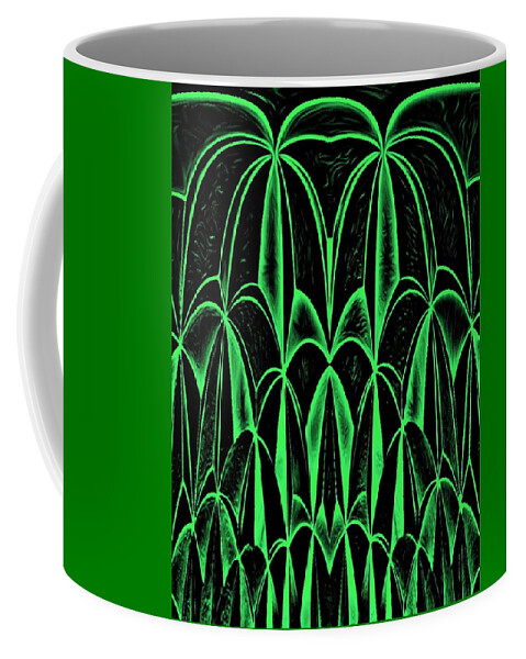 Digital Coffee Mug featuring the digital art Palm Tree Green by Ronald Mills