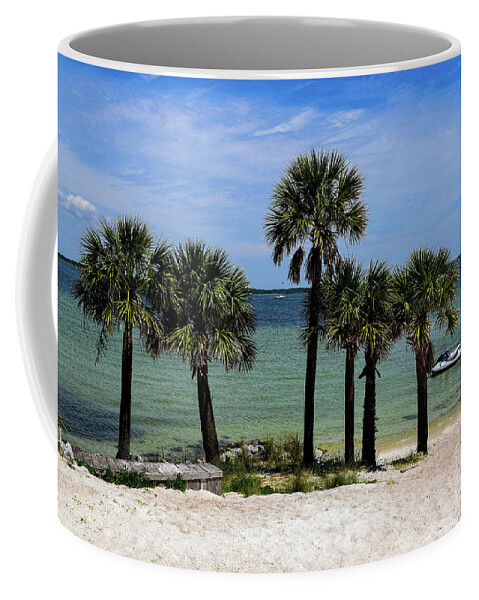 Palm Coffee Mug featuring the photograph Palm Trees on Pensacola Beach by Beachtown Views