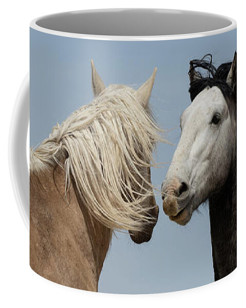 Panorama Coffee Mug featuring the photograph Palomino and a Gray by Mary Hone
