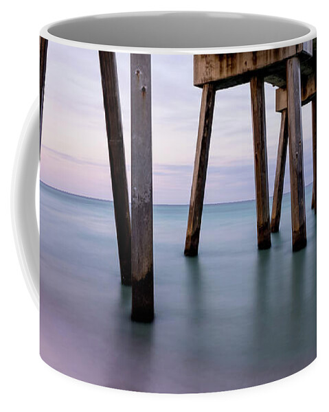 Panama City Beach Coffee Mug featuring the photograph Panama Beach Florida Pier Dawn by Jennifer White