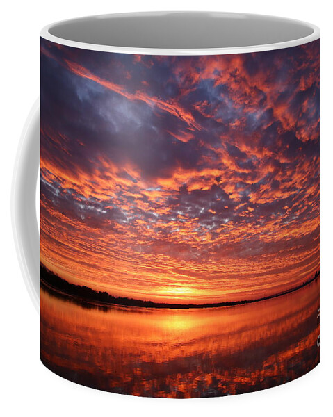 Pandemic Sunset Coffee Mug featuring the photograph Pandemic Fire over the Upper Niagara by Tony Lee