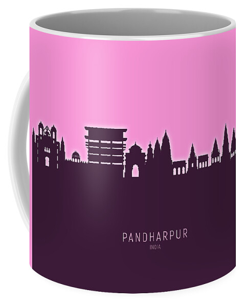 Pandharpur Coffee Mug featuring the digital art Pandharpur Skyline India #14 by Michael Tompsett
