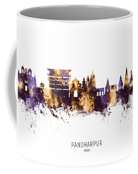 Pandharpur Coffee Mug featuring the digital art Pandharpur Skyline India #98 by Michael Tompsett
