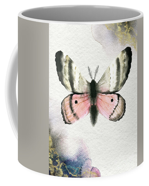 Pandora Moth Coffee Mug featuring the painting Pandora Moth by Garden Of Delights