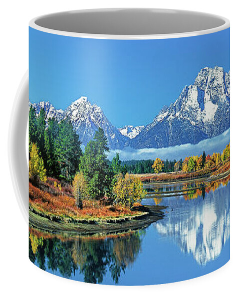 Dave Welling Coffee Mug featuring the photograph Panorama Oxbow Bend Grand Tetons National Park Wyoming by Dave Welling