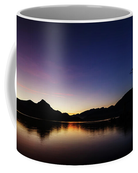 Panorama Coffee Mug featuring the photograph Panorama Porteau Cove Blue Hour by Monte Arnold
