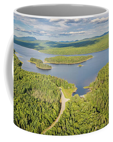 Landscape Coffee Mug featuring the photograph Paorama View of Second Connecticut Lake - Pittsburg, New Hampshire by John Rowe