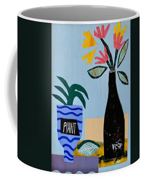 Flowers Coffee Mug featuring the mixed media Paper Plant by Julia Malakoff