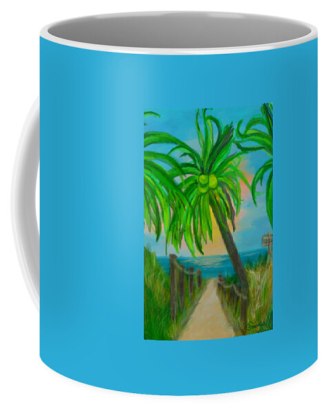 Paradise Coffee Mug featuring the painting Paradise by Christine Fournier