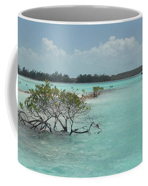 Caribbean Coffee Mug featuring the photograph Caribbean Paradise in Turquoise Waters, Exuma Bahamas by Bonnie Colgan