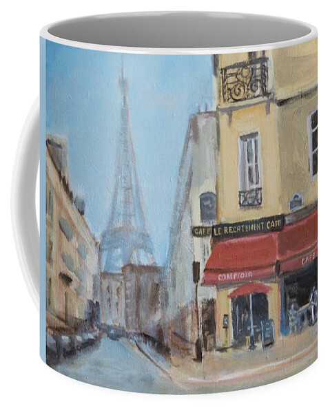 Walt Maes Coffee Mug featuring the painting Paris Cafe by Walt Maes
