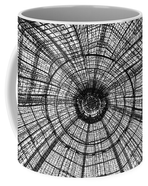 Black And White Coffee Mug featuring the photograph Paris Ceilings - Black and White by Melanie Alexandra Price