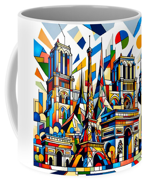 Paris Coffee Mug featuring the painting Paris by Emeka Okoro