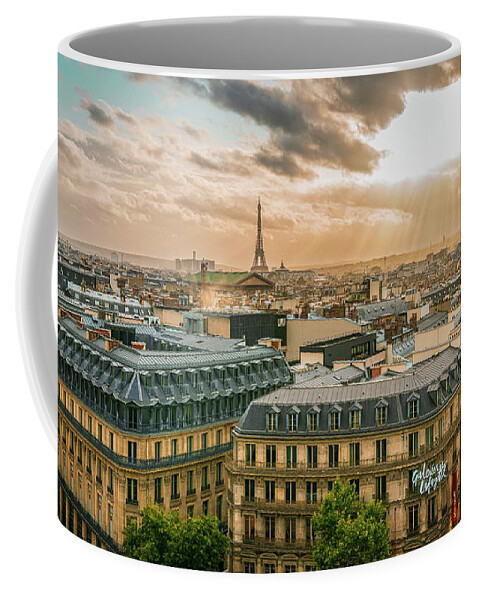 City Coffee Mug featuring the digital art Paris from the Rooftop by Kevin McClish