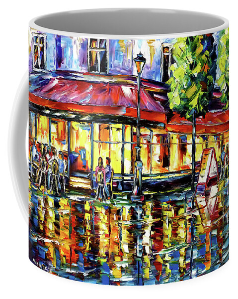 Autumn Rain Coffee Mug featuring the painting Paris In The Evening by Mirek Kuzniar