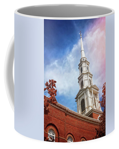 Boston Coffee Mug featuring the photograph Park Street Church Steeple Boston Massachusetts by Carol Japp