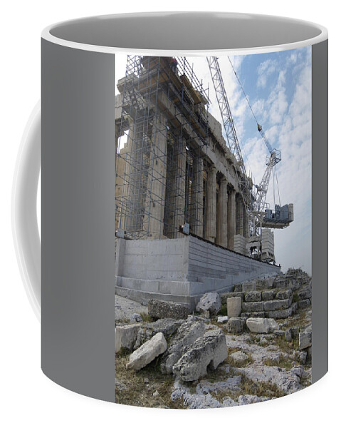Greece Coffee Mug featuring the photograph Parthenon facade by Lisa Mutch