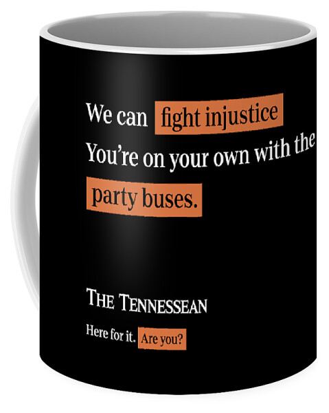 Nashville Coffee Mug featuring the digital art Party Buses - Tennessean Black by Gannett