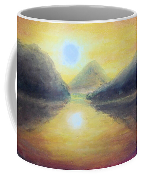 Sunset Coffee Mug featuring the painting Passionate Sea by Jen Shearer