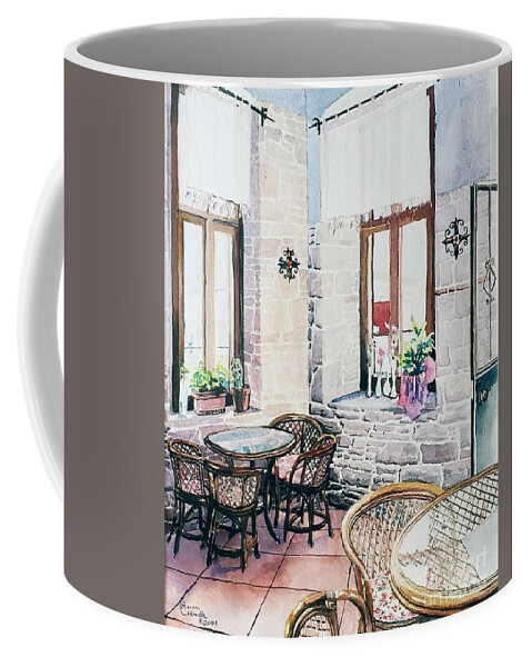 Bakery Coffee Mug featuring the painting Pastane by Merana Cadorette