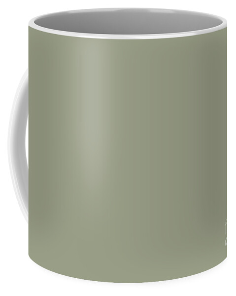 Green Coffee Mug featuring the digital art Pastel Sage Green Solid Color Pairs To Dunn and Edwards Flagstone Quartzite DET517 by PIPA Fine Art - Simply Solid