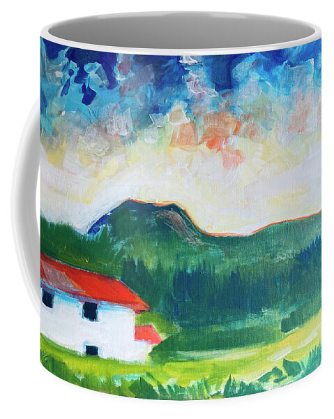 Sky Coffee Mug featuring the painting Pasture Land, Ecuador by Suzanne Giuriati Cerny