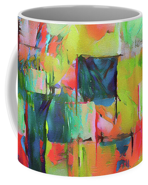 Patchwork Coffee Mug featuring the digital art Patchwork of Many Colors by Deborah League