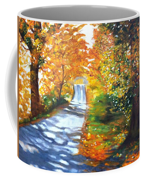 Fall Color Coffee Mug featuring the painting Path to Joy by Juliette Becker