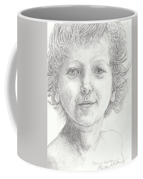 Small Boy Child Coffee Mug featuring the drawing Patrick Hopkins Drawing by Miriam A Kilmer