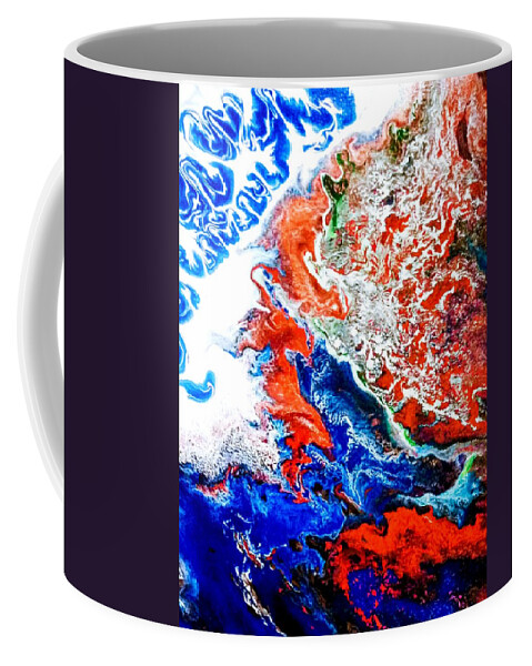 Red Coffee Mug featuring the painting Patriot Island by Anna Adams