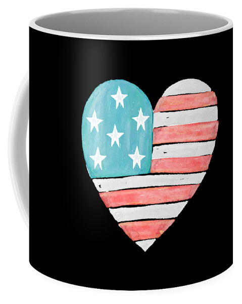 Funny Coffee Mug featuring the digital art Patriotic I Love The Usa Flag by Flippin Sweet Gear