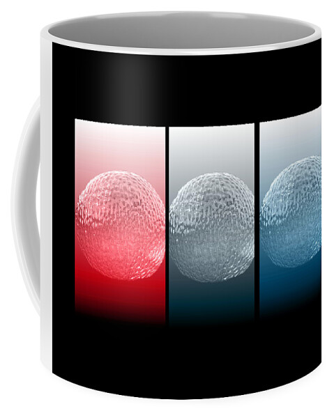 Newby Coffee Mug featuring the digital art Patriotic Orbs 2022 by Cindy's Creative Corner