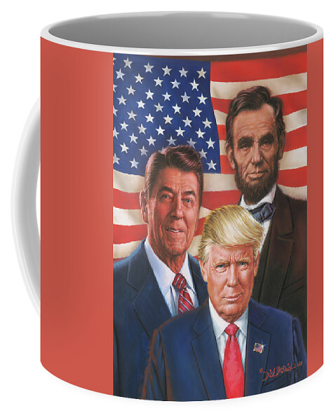 Portraits Coffee Mug featuring the painting Great American Patriots by Dick Bobnick