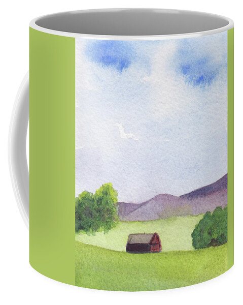 Berkshires Coffee Mug featuring the painting Pause at Barn by Anne Katzeff
