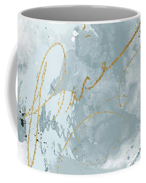 Abstract Coffee Mug featuring the painting Peace Abstract Light Blue Art by Jai Johnson