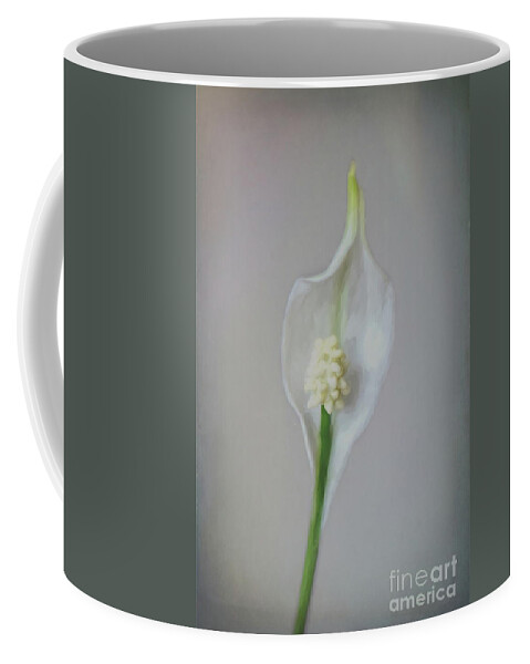 Peace Lily Coffee Mug featuring the photograph Peace Lily by Yvonne Johnstone