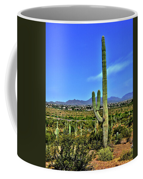 Cactus Coffee Mug featuring the photograph Peace Out Arizona by Susie Loechler