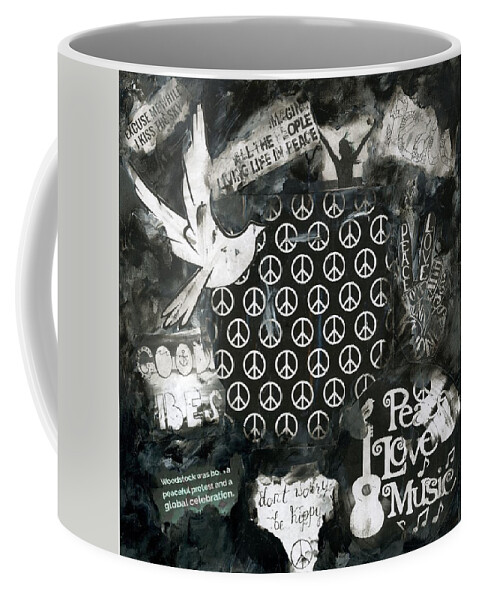 Shop Coffee Mug featuring the painting Peace Signs - Masks by Jamie Hoffman