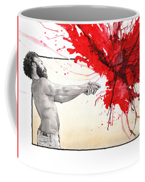 Donald Glover Coffee Mug featuring the painting Peace Through Justice by Tiffany DiGiacomo