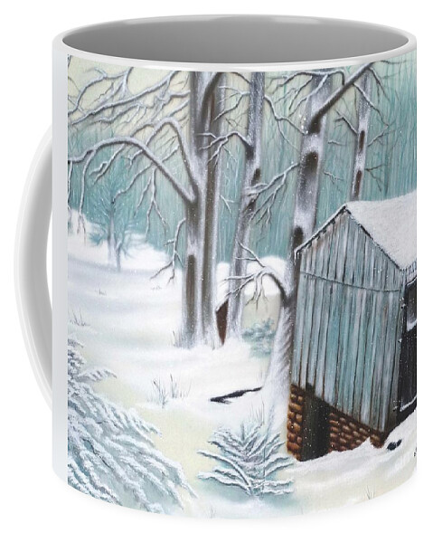 Wall Art Coffee Mug featuring the mixed media Peaceful Morn by Chris Naggy