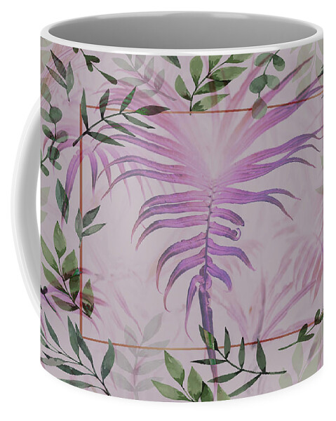 Fall Coffee Mug featuring the digital art Peaceful Nature Art in Soft Ferns by Debra and Dave Vanderlaan