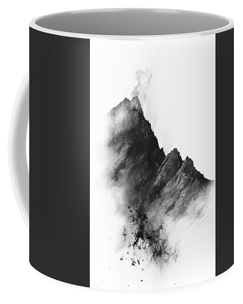 Nature Wabi Sabi Coffee Mug featuring the painting Peak Simplicity by Lourry Legarde