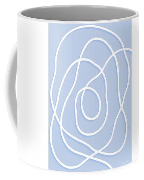 Nikita Coulombe Coffee Mug featuring the painting Pearl Drop 5 in blue by Nikita Coulombe