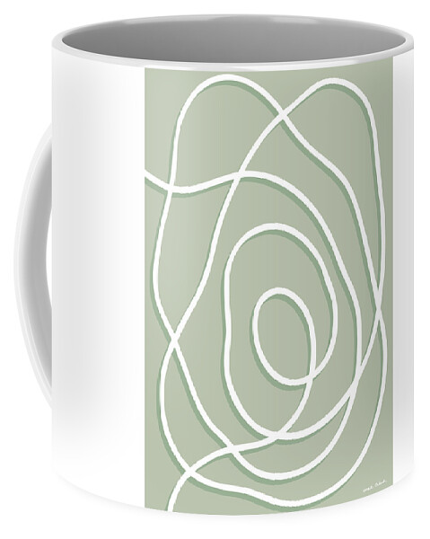 Nikita Coulombe Coffee Mug featuring the painting Pearl Drop 6 in mint by Nikita Coulombe
