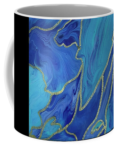 Geode Coffee Mug featuring the painting Pebble by Nicole DiCicco