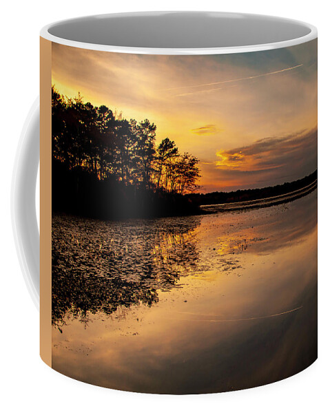 Sunset Coffee Mug featuring the photograph Peconic Sunset by Cathy Kovarik