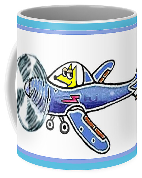 Pedro Coffee Mug featuring the mixed media Pedro Ready to take off by Hartmut Jager