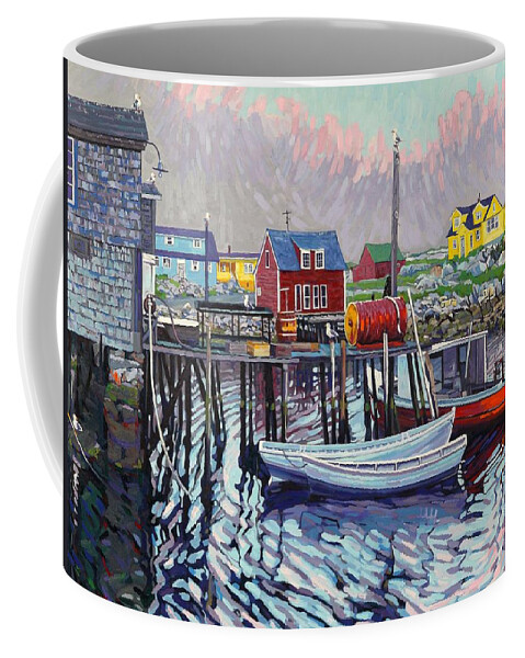 2411 Coffee Mug featuring the painting Peggy's Cove Fishing Village by Phil Chadwick